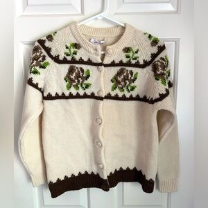 Vintage White Stag Floral Cardigan